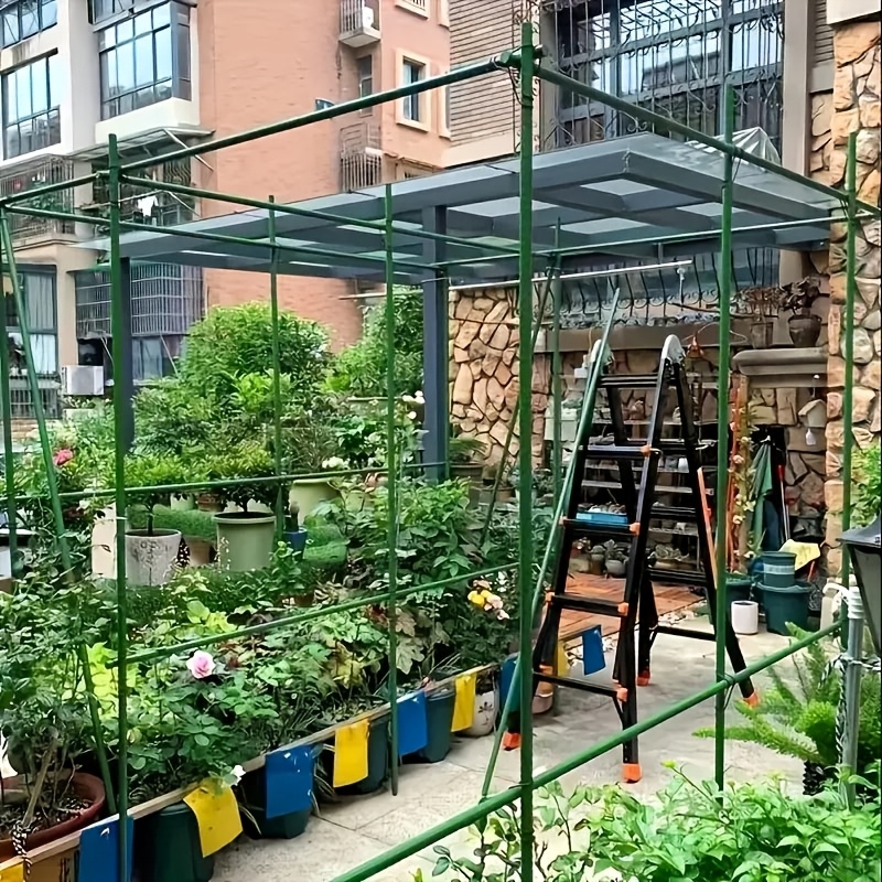 139 180Cm Здрава метална градинска рамка за поддържане на лози, рамка за увивни растения, супер дебели диаметърни спецификации опционални, включва 15 стълбове (90Cm дълги) + 4 конектора + 20 пружинни катарами + 100 кабелни връзки