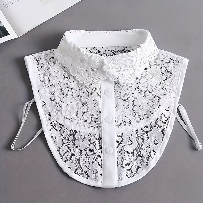 

Single Layer Lace Half Shirt Fake Collar Thin Hollow Out Dickey Collar Summer Inside Decorative False Collar For Women