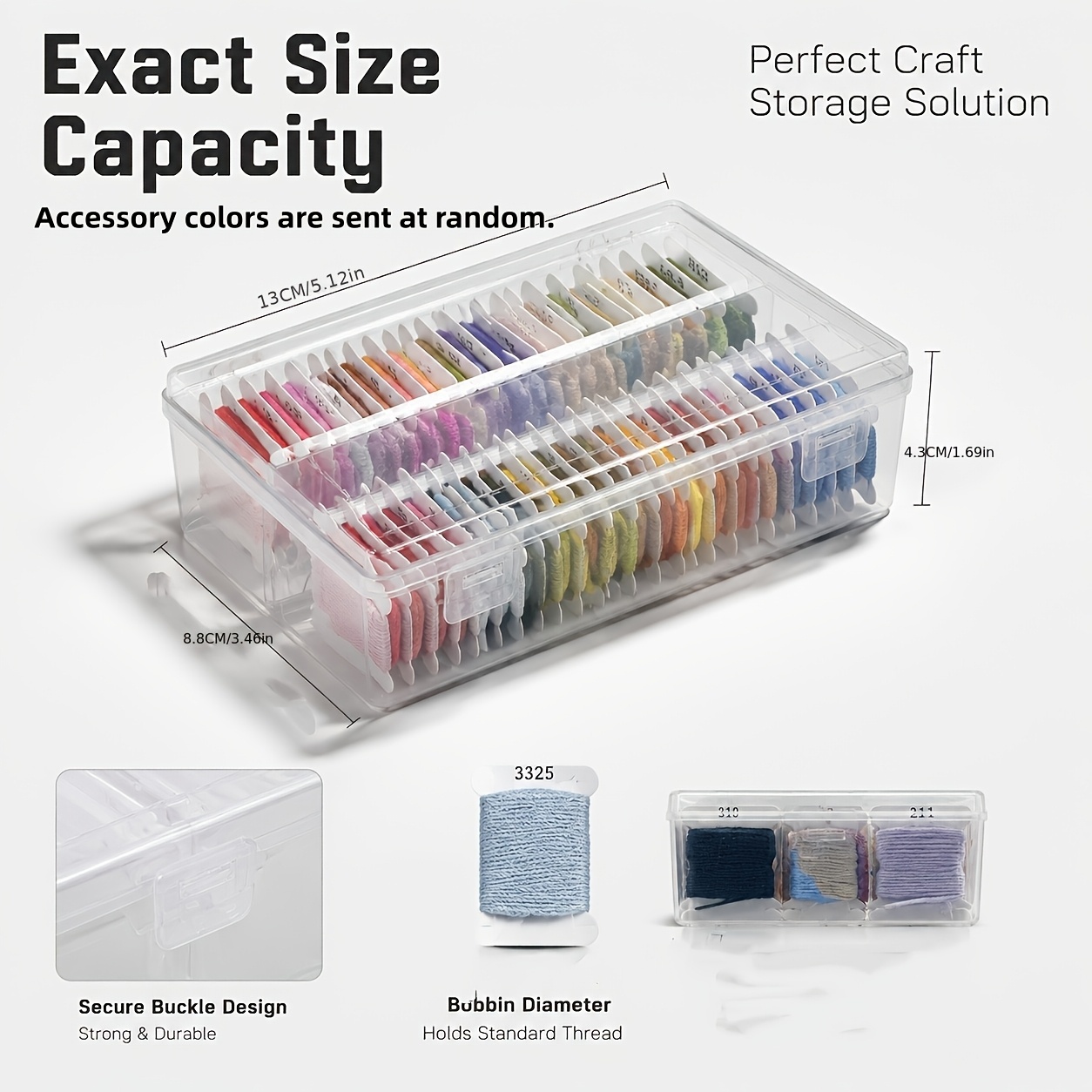 TEMU Kit de 40 couleurs de fil à broder pour débutants, fil standard pour point de croix avec boîte de rangement