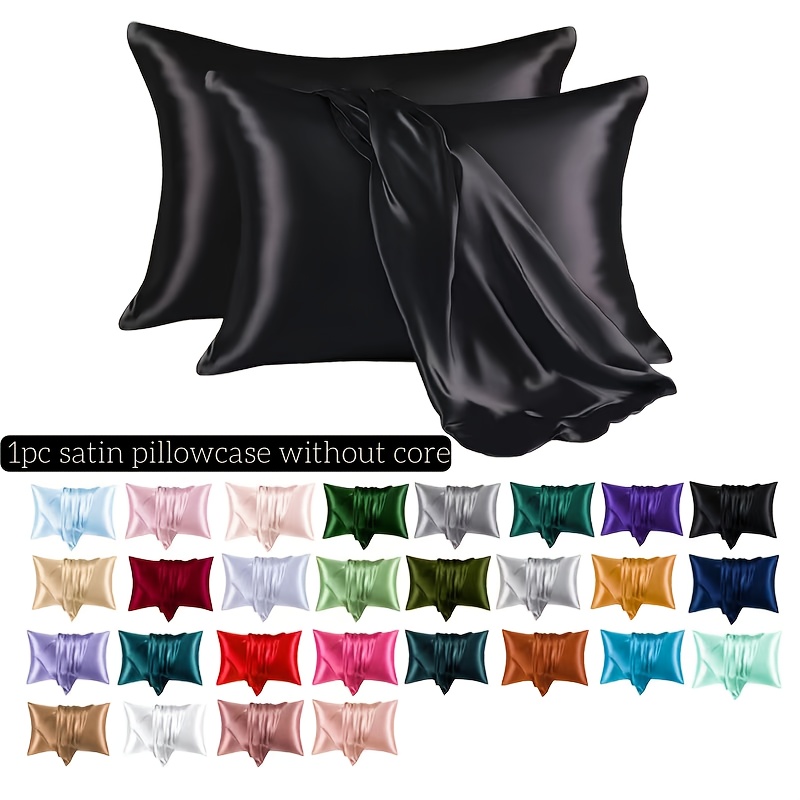 1pc Classic Color Soft And Comfortable Satin Pillowcase - Envelope Style - Beneficial for Skin And Hair