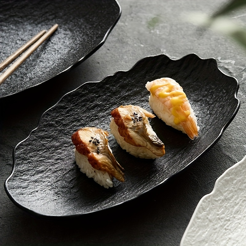 Rock-Shaped Fish Plate - Creative Irregular Edges, Frosted Finish, Elegant Serving Dish for High-End Restaurants & Family Dinners, Durable Plate for Sushi, Seafood & Gourmet Presentation, Sushi Servingware, Natureinspired Design, Quality Tableware, Premium Craftsmanship, Home Chefs