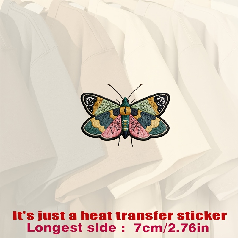 TEMU Vibrant With Multicolored Wings (green, Pink, Yellow, Black) And, Heat Transfer Stickers Are Suitable For Flat Fabrics Such , Hats, Canvas Bags,
