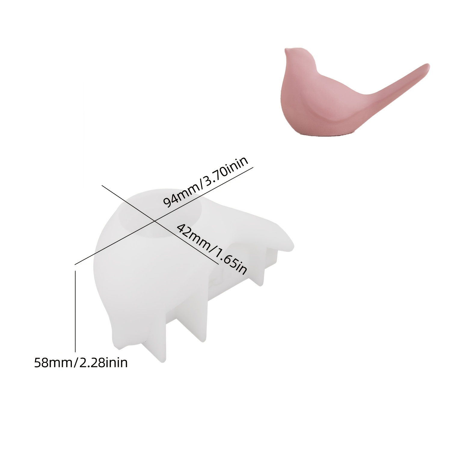 TEMU Moule en silicone résine, Moule en silicone oiseau, Ornement de maison Plâtre résine Décoration artisanale main Moule