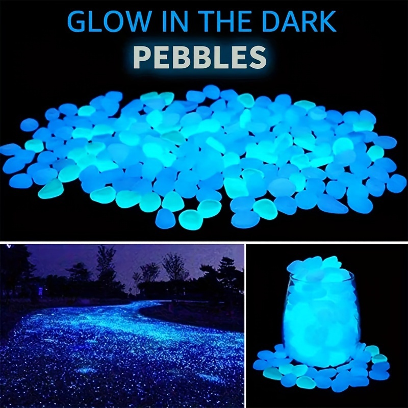 

100pcs Glow In Dark Pebbles Garden Glowing Rocks Fish Tank Luminous Stones