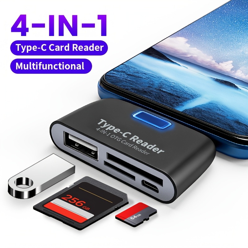 multi function otg card reader mini portable type c 4 in 1 sd tf   reader camera memory card reader writer usb   reader suitable for usb   like phones and pcs plug and play gift for   enthusiasts