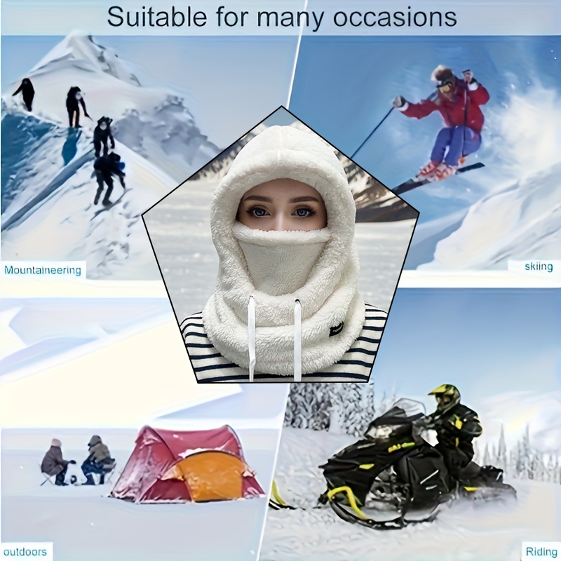 Balaclava Hoodie 2025 New Winter Fleece Hood Ski Mask For Women