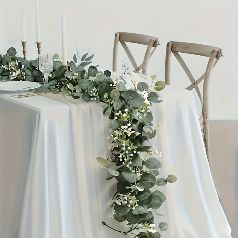 Simulation Eucalyptus Garland - 1pc Of Fake Green Vine, Suitable For Weddings, Home And Garden Decoration - Multifunctional Hanging Plants, Suitable For Desktops, Walls And Parties