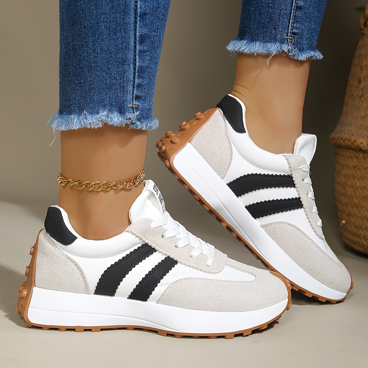 TEMU [sneakers] Women's Trendy Athletic Shoes, Beautiful Appearance And High Aesthetic V, , Thick Sole With Insole Height Increase, Lightweight And
