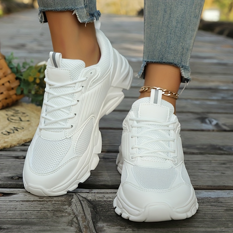 womens breathable mesh chunky sneakers lightweight shock Temu