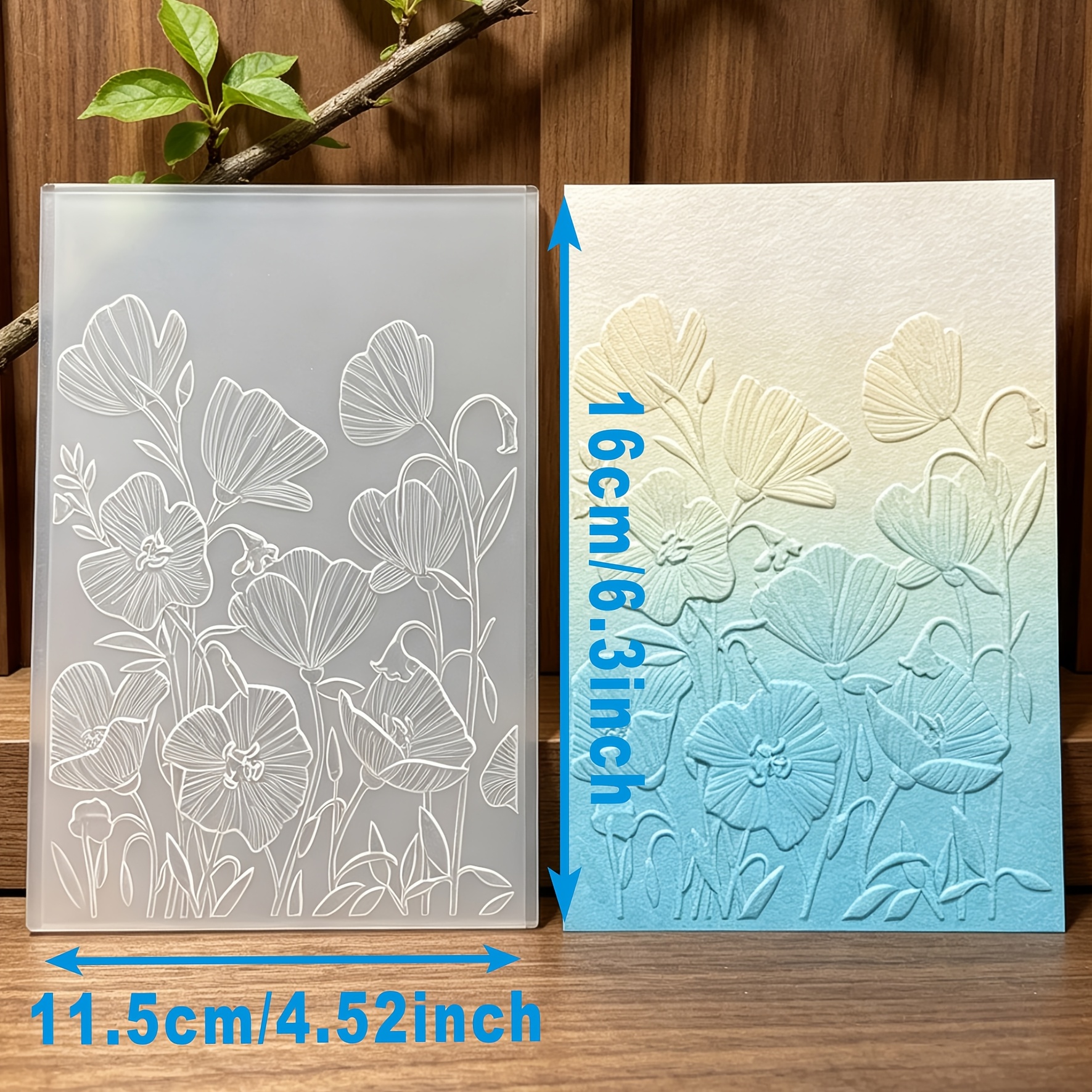 TEMU en plastique avec motif de fleurs de prunier transparent