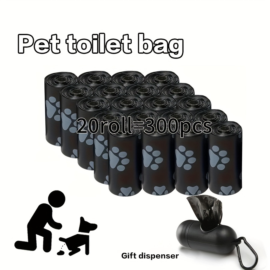 

Extra Thick Dog Poop Bags With Dispenser - 20 Rolls, Leak-proof Pet Waste Bags With Cute Paw Print Design For Outdoor Use