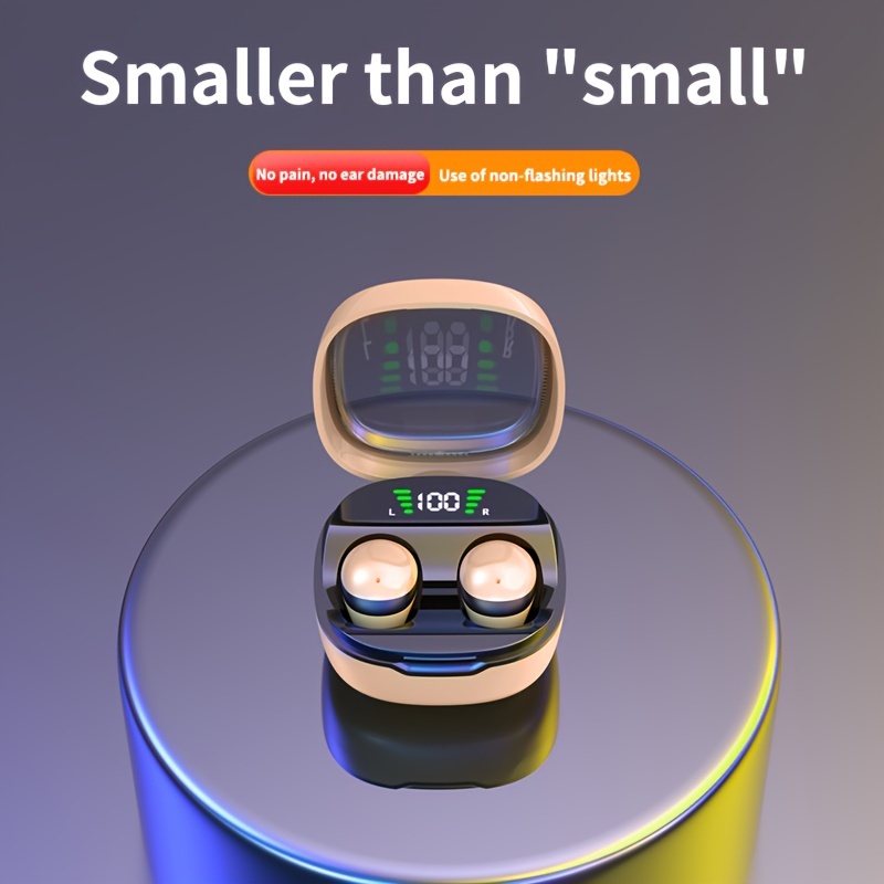 TEMU Invisible Headphones, Mini Headphones, No Flash, Wireless Mini Sleeping Headphones, Small Ears , Girlfriend Gift.