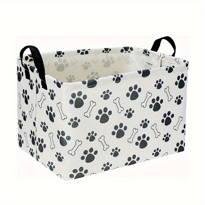 

Waterproof Canvas Pet Toy Storage Basket With Handles - Rectangular Organizer For Dog Toys, Books & Gifts - Versatile Home Decor Bin, Laundry Baskets