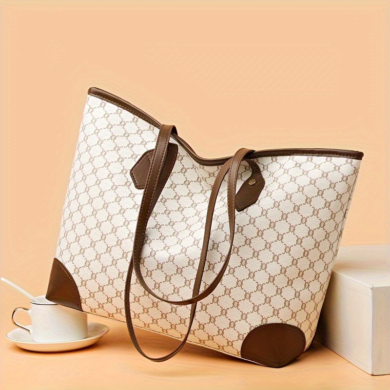 

Geometric Pattern Tote Bag, Retro Classic Shoulder Bag, Large Capacity Handbag For Going Out