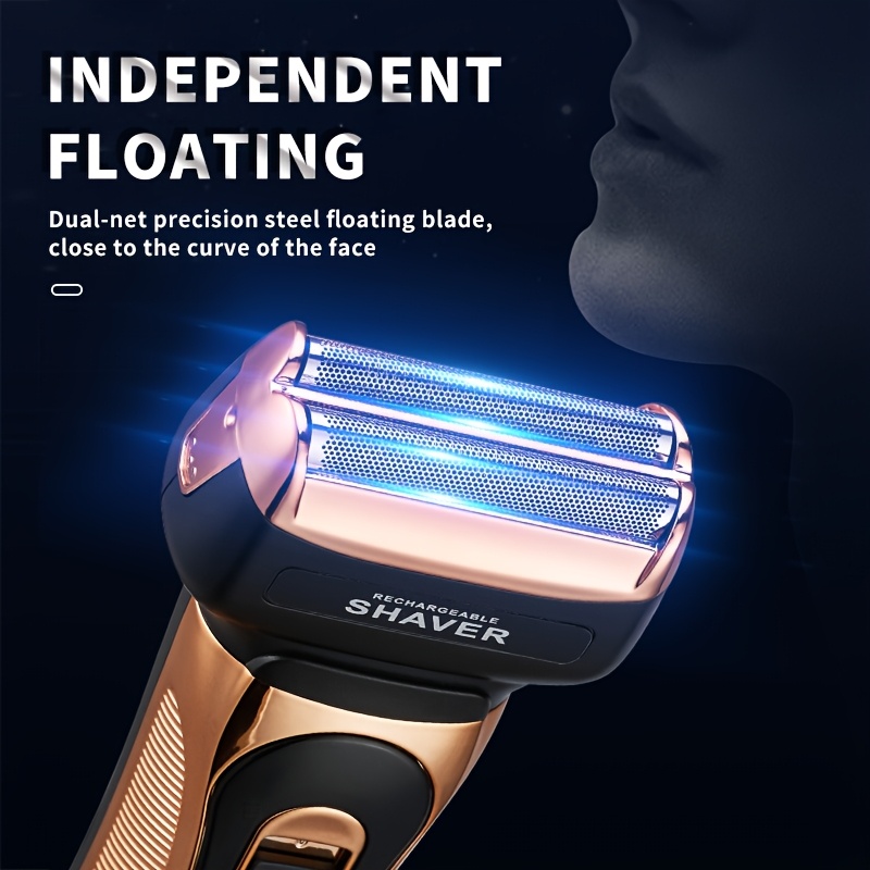 multi functional 3 in 1 mens beauty set electric aluminum foil shaver detachable and replaceable     with ear and nose hair trimmer hair clipper beard trimmer   up temple trimmer cordless usb charging gift for men Product details 1