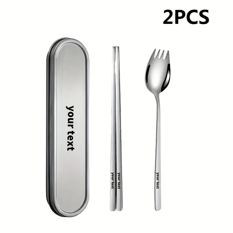 personalized customization 2 3 4pcs set of portable tableware with spoons chopsticks and stainless steel boxes suitable for outdoor picnics home kitchens and durable tableware Product details 1