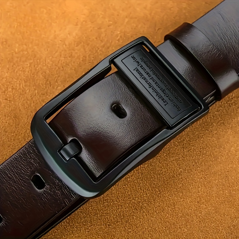 Men's Belt, Vintage Pin Buckle Double-Sided Strap Business Casual Trousers Waistband