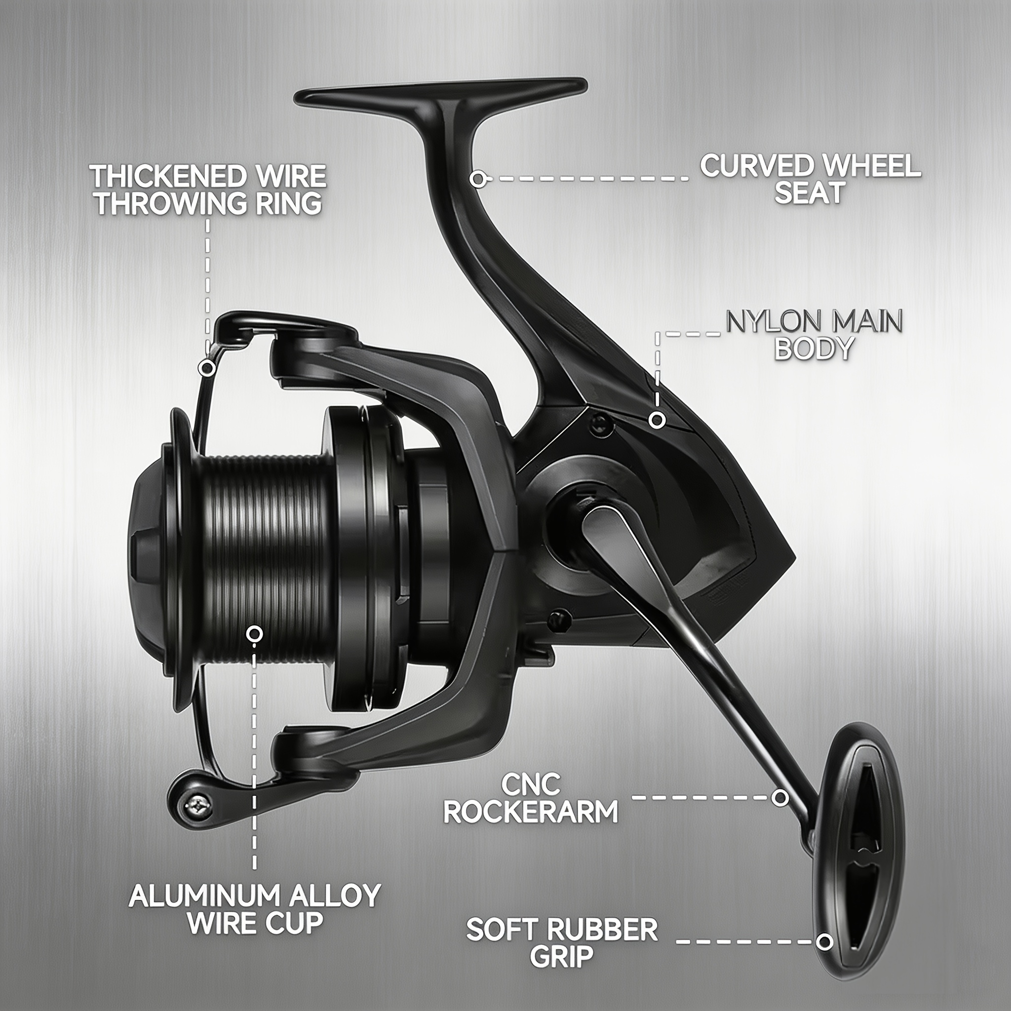 Image of Rooblinos Ngk 4434 Black High Drag Spinning Reel