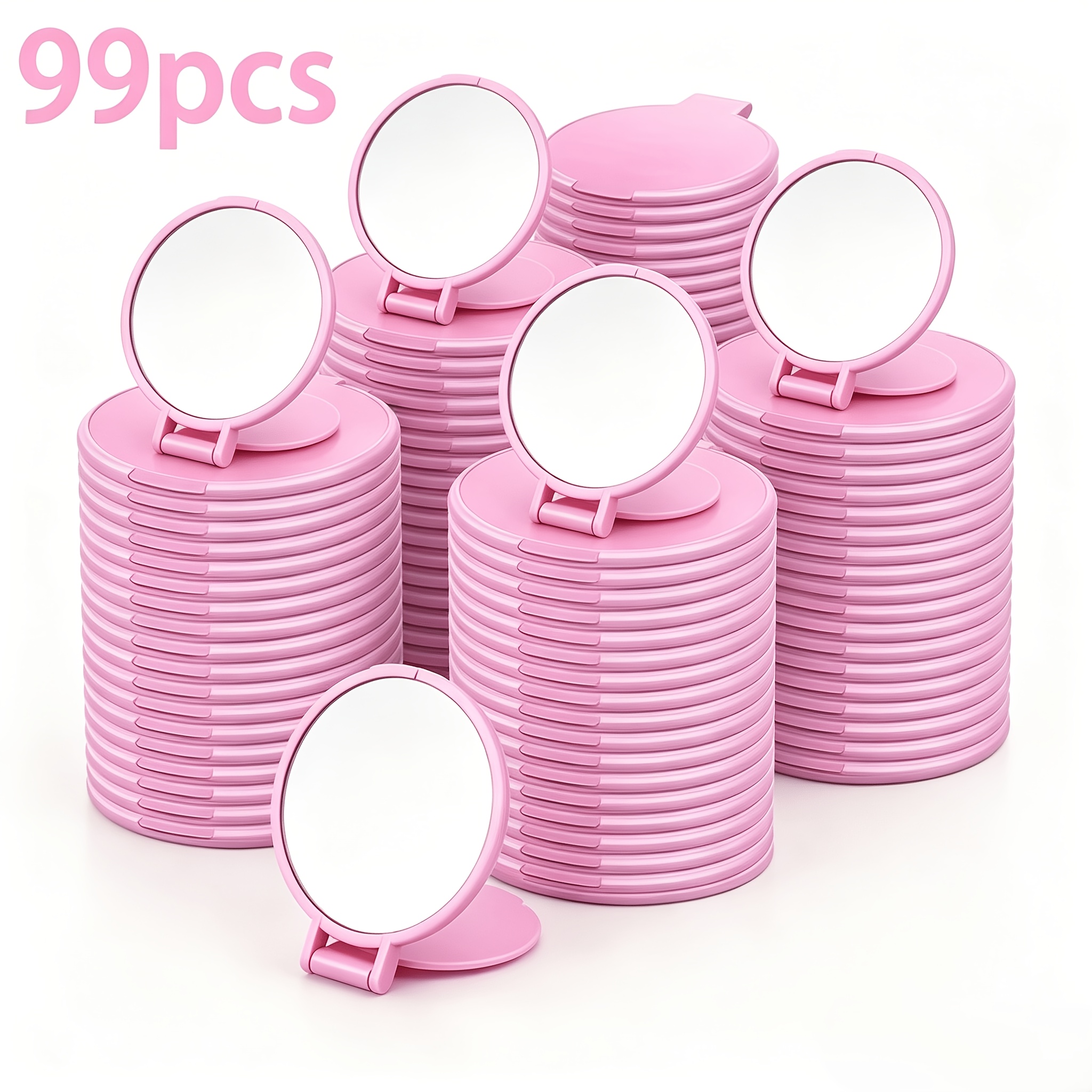 TEMU Set da 99 specchietti da trucco portatili, mini, pieghevoli, 2,75 pollici x 2,44 pollici - elegante, senza batteria, per viaggi e toelettatura ,