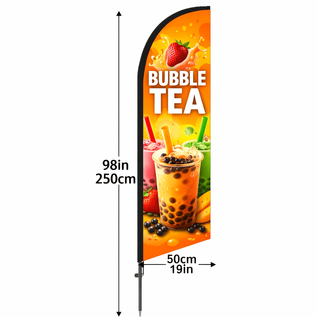 TEMU 1pc, Pearl Milk Tea Themed Advertising , Height 6.5 Feet, Made Of Polyester Material, Suitable For Commercial Areas, , Store Opening Events, And