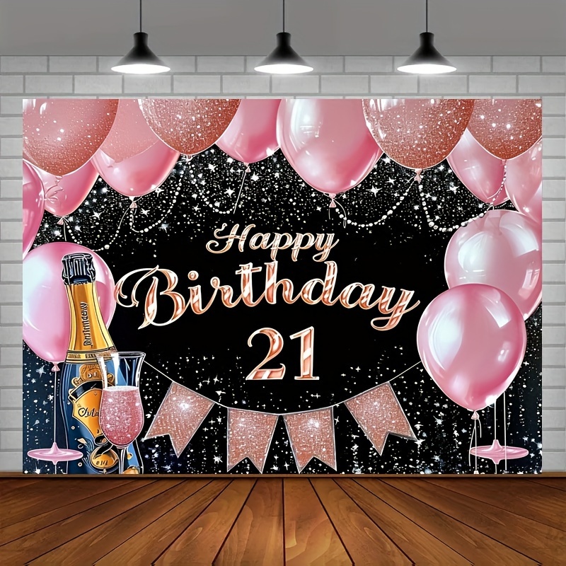 Striscione Per 16° Compleanno Ragazza – Poster In Tessuto 120x80 Cm, Nero E Oro Con Diamanti, Decorazione Festa Compleanno - 2