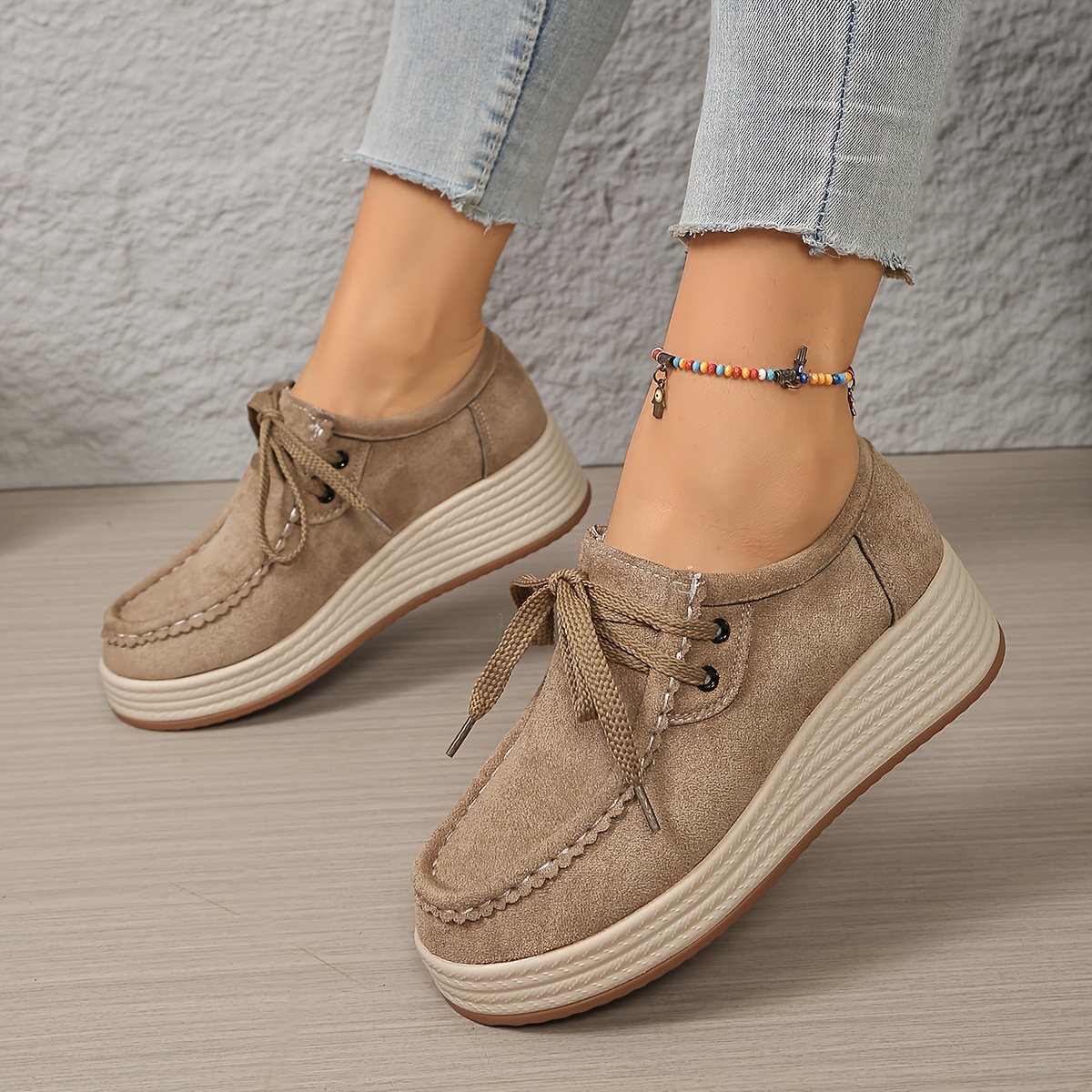 TEMU Casual Sneakers, Lightweight And Comfortable Lace-up Women's Shoes, Women Shoes