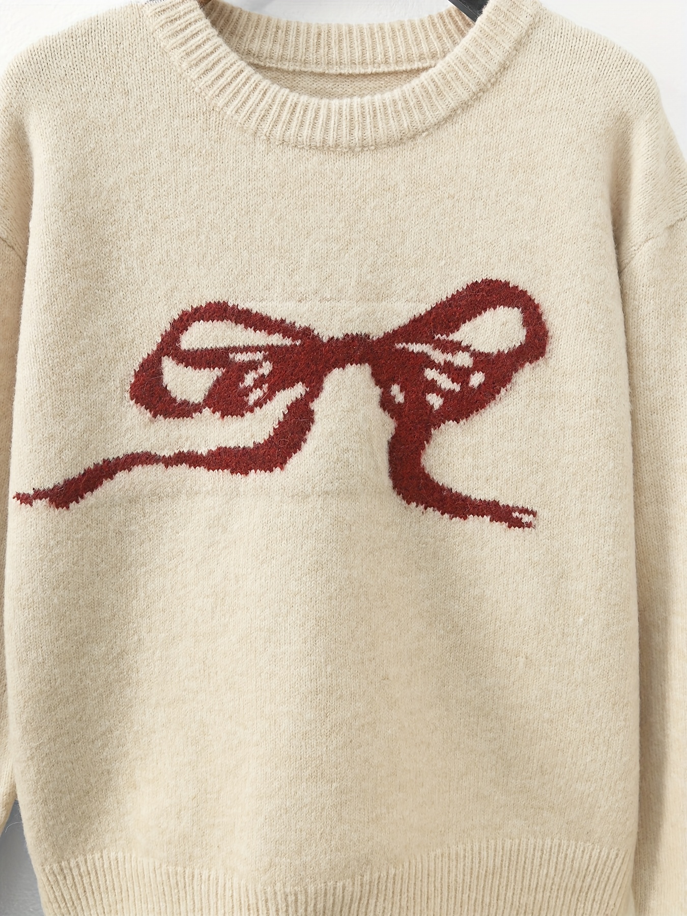 damernas vintage tröja med – beige - Temu Sweden