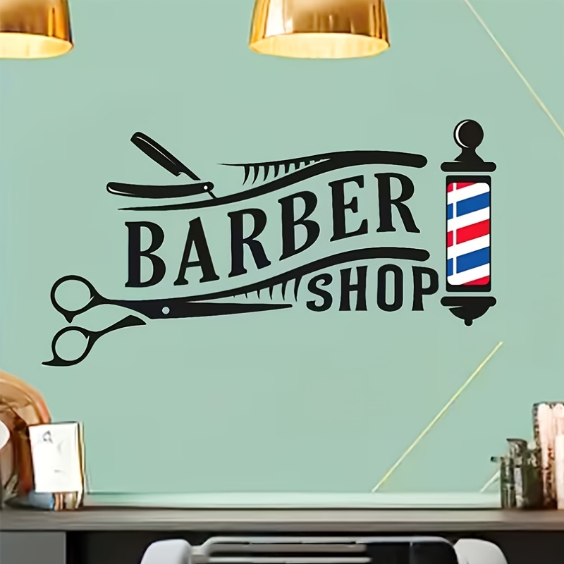 self   barber shop slogan wall sticker for mens barber shop