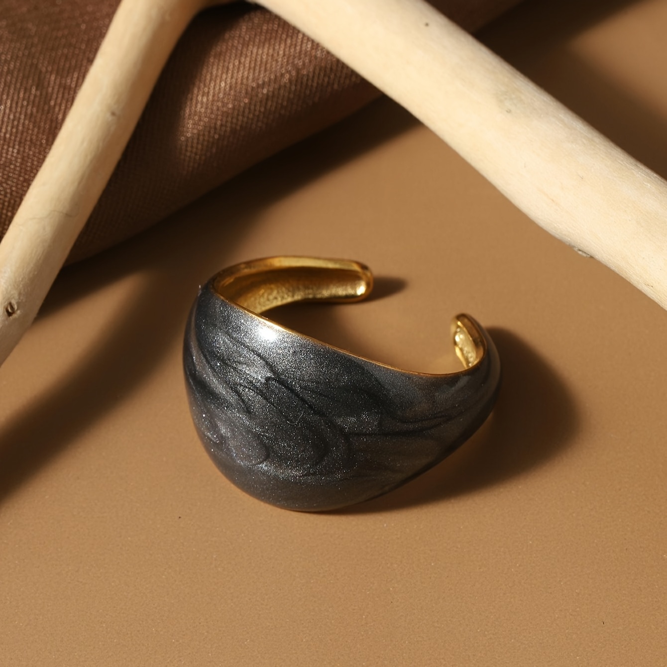 Enamel Drip Glaze Stainless Steel Open Ring