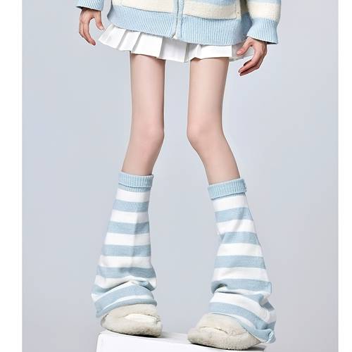 a pair of color striped flared leg warmers japanese y2k designed for and a wide leg style