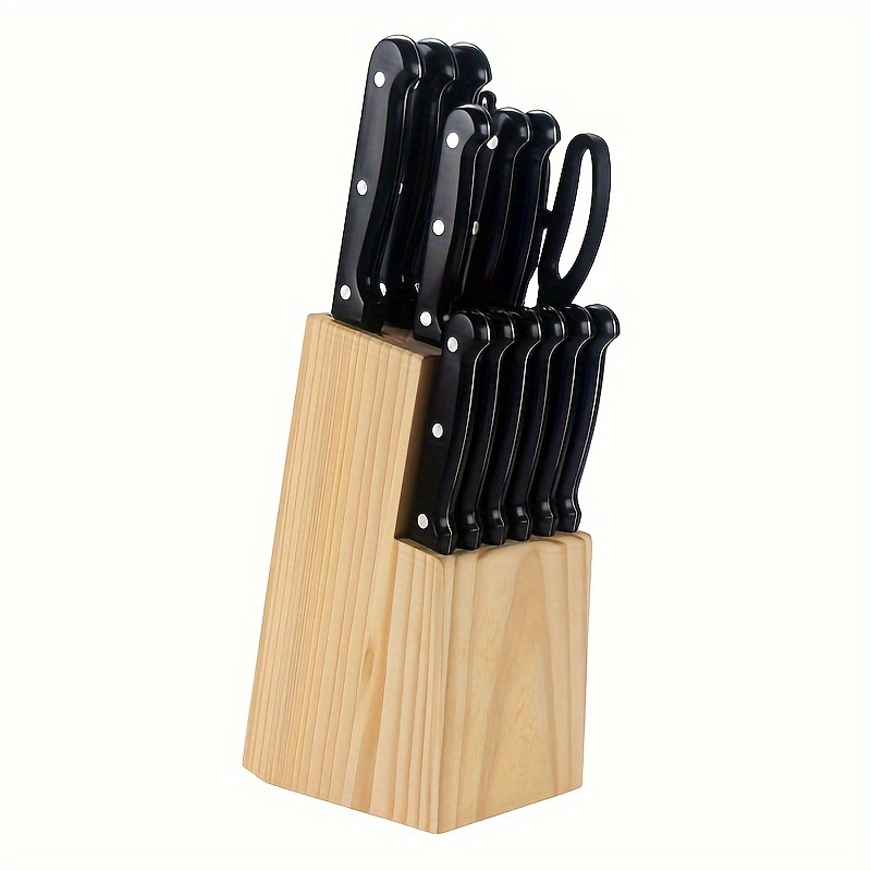 

Knife Set, 15 Pcs Knife Set Wooden, Manual Sharpening For Knife Set, Steel Knife For