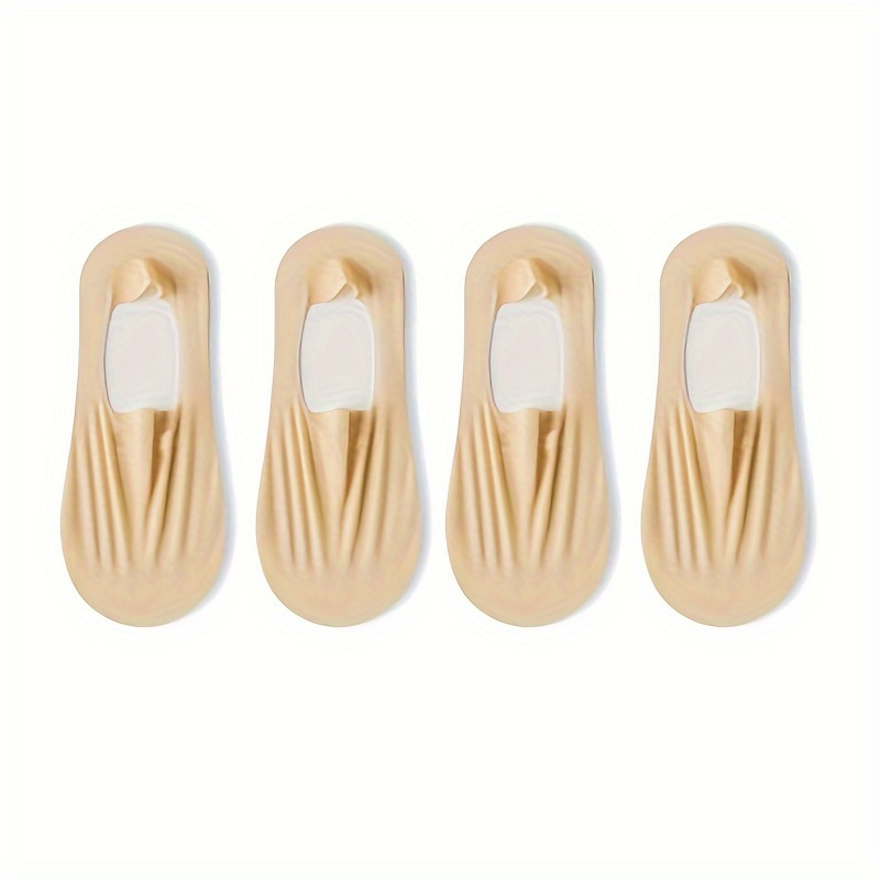 1-pair/4-pair Women's Low-cut Shallow Mouth Invisible Socks For Spring/summer, Fabric, Ultra-thin Solid Color Socks For High Heels