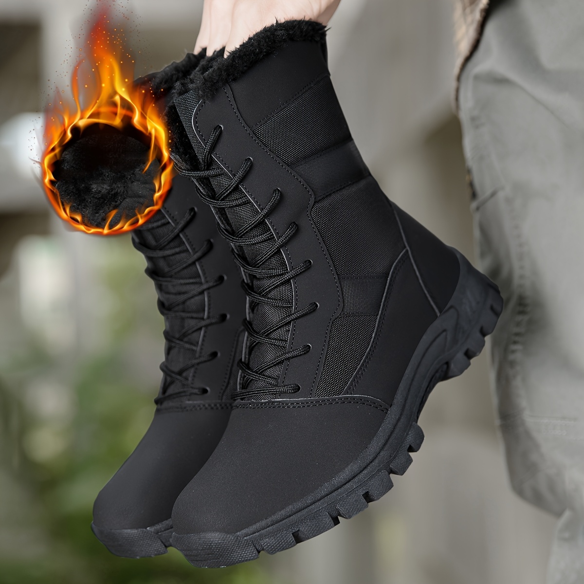botas de masculinas para o inverno com forro de lã Temu Brazil