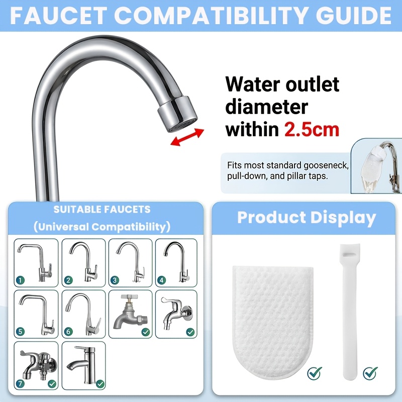 20pcs faucet filter bags 5 zip ties extended thickened version suitable for household kitchen faucet filter pads removes impurities filters sediment rust and faucet filter bags essential for and hotel use Product details 5