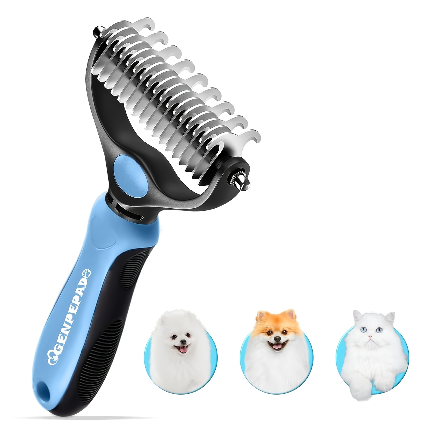 TEMU Hair Removal Comb For Cats And Dogs, Comb With Double-sided Stainless Steel Teeth, For Unwinding, Hair Removal, Bristles, Thinning Hair And