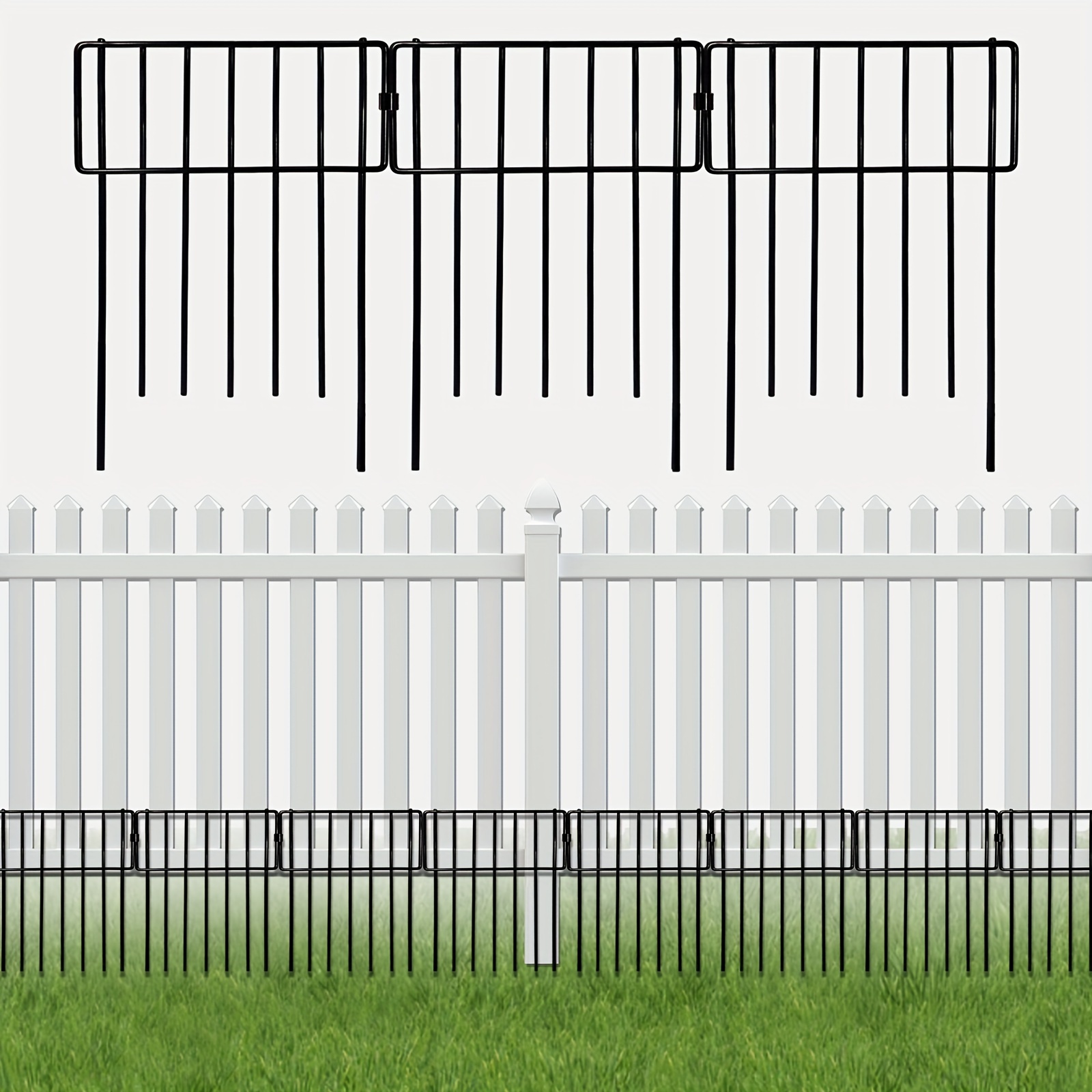

1pc Garden Fence Animal Barrier Fence 10pack, 17inx10ft No Dig Fence For Dogs Rabbits, Rustproof Metal Wire Garden Border Decorative Fences Small Fence Panels For Yard Patio Decor