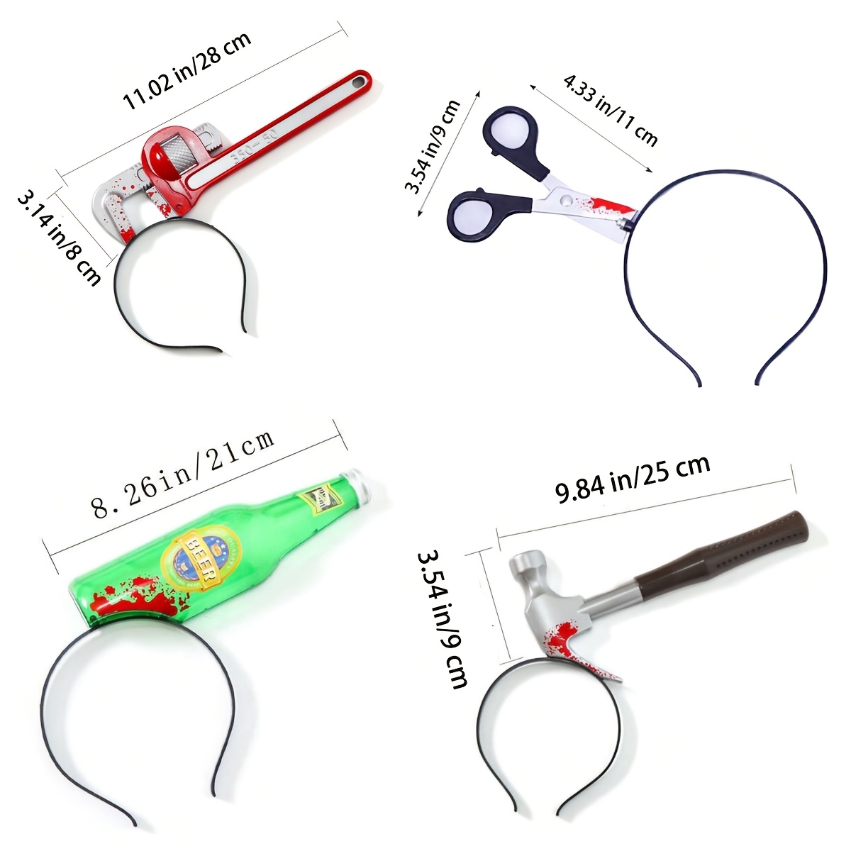 2pcs/3pcs Halloween Costume Headband, Funny Fake Bloody Axe