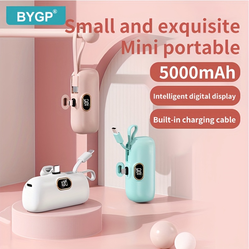 

5000mah Mini Portable Charger, Ultra-compact Battery Pack Travel Mobile Phone Charger, For Iphone Plus/15 Pro/15 /for Ipad Pro/ For , Emergency Power Bank, Usb Mobile Phone Spare Battery Pack, Gift