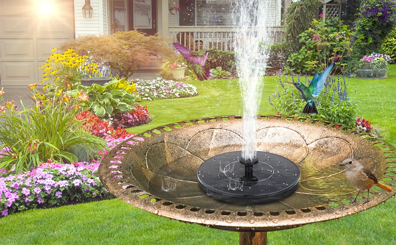 6 LED Solar Fountain Pump With Bird – Floating Water Feature For Pond/Garden