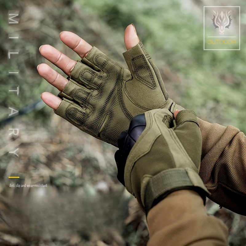 Men's And Women's Outdoor Half Finger Protection Sports Training, Outdoor  Military Paratrooper Riding Gloves