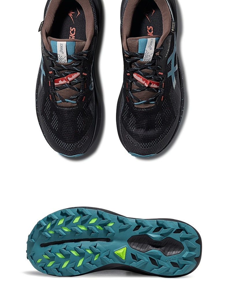 ASICS Men's Trail Running Shoes, Grippy and Wear-Resistant Sneakers, Breathable Running Shoes, TRABUCO 14 GTX, Black, 1011C165-001