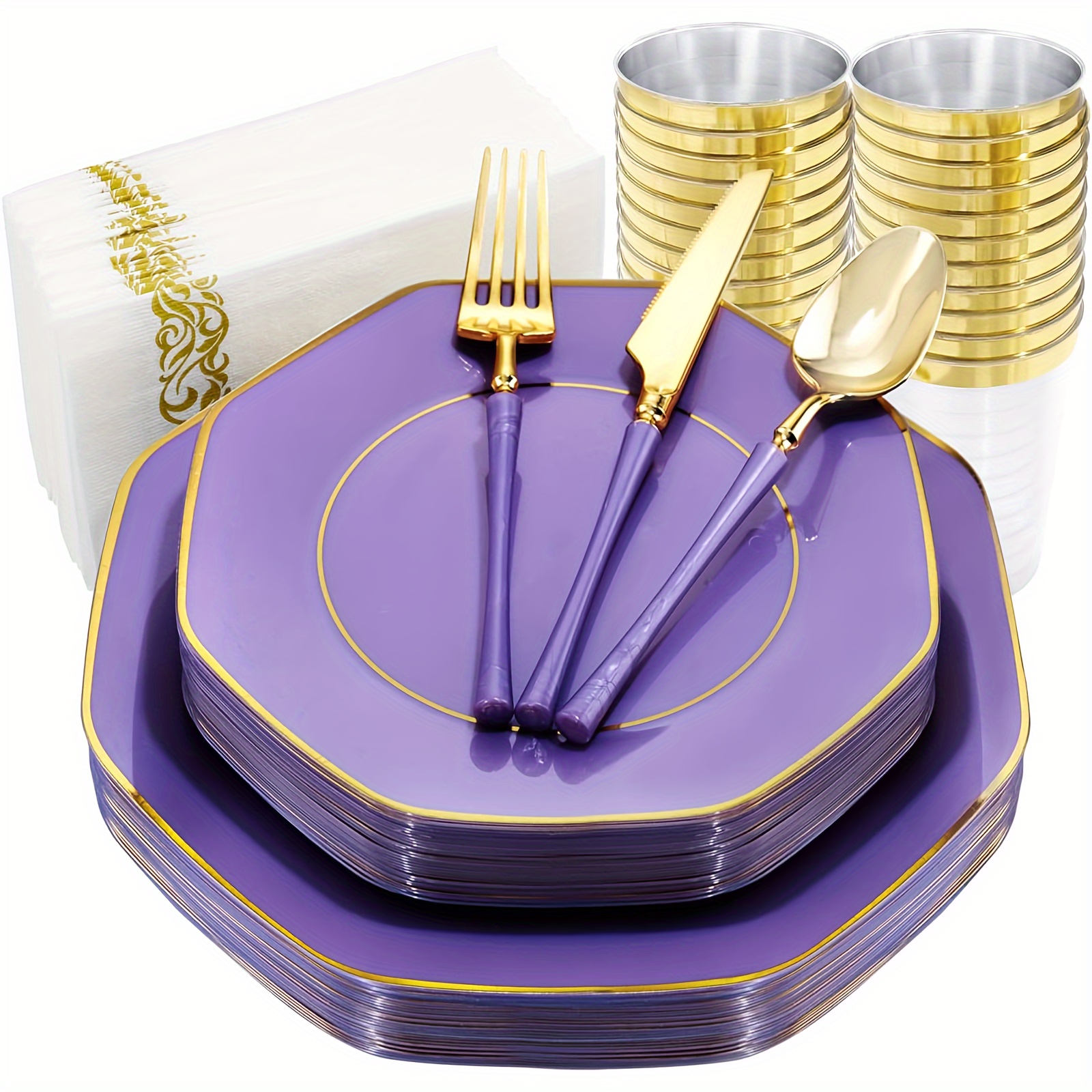 Purple plastic plates best sale