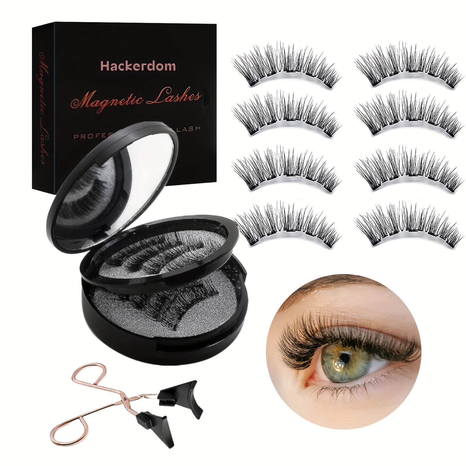 

Reusable Magnetic Eyelashes, Updated Magnetic Lashes Without Eyeliner, No Glue False Eyelashes Extension Kit