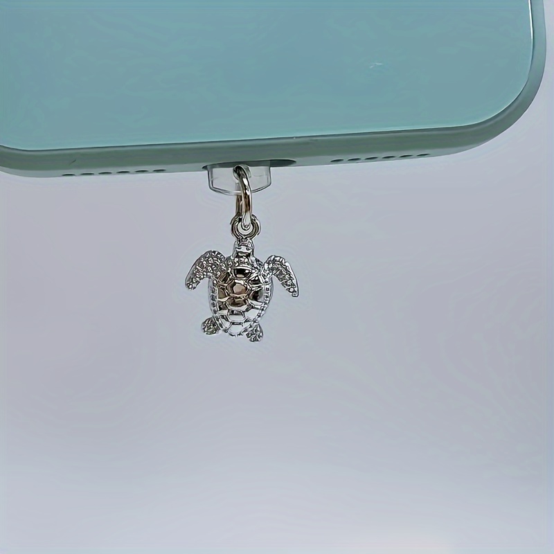 1pc Alloy Turtle Mobile Phone Ornament Mobile Phone Dust Plug Suitable For Iphone//type-c Interface