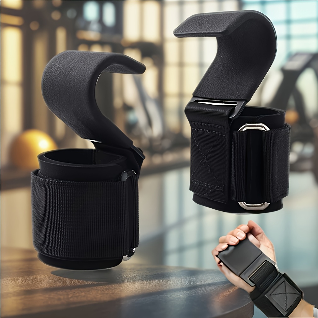 2 Assisted Weight Lifting Hooks, Heavy Weight Lifting Wrist Straps, Pull-Ups, Deadlift Straps Powerlifting Grip Pads Exercise Straps Weightlifting Fitness Gloves, Premium Workout Equipment for Men And Women