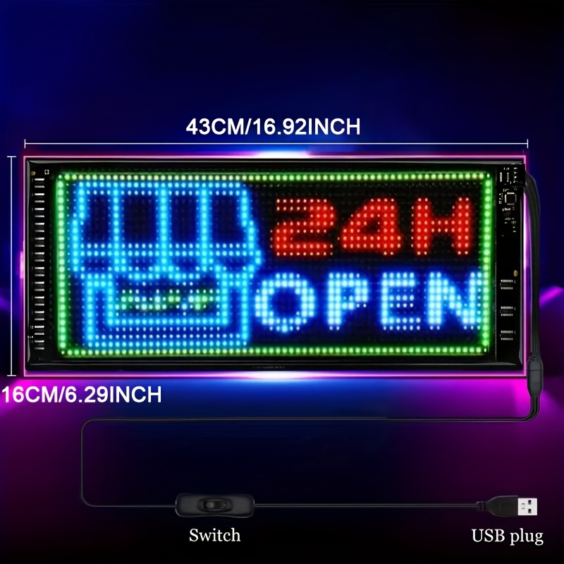 RGB LED Double Row Programmable Scrolling Flexible Display