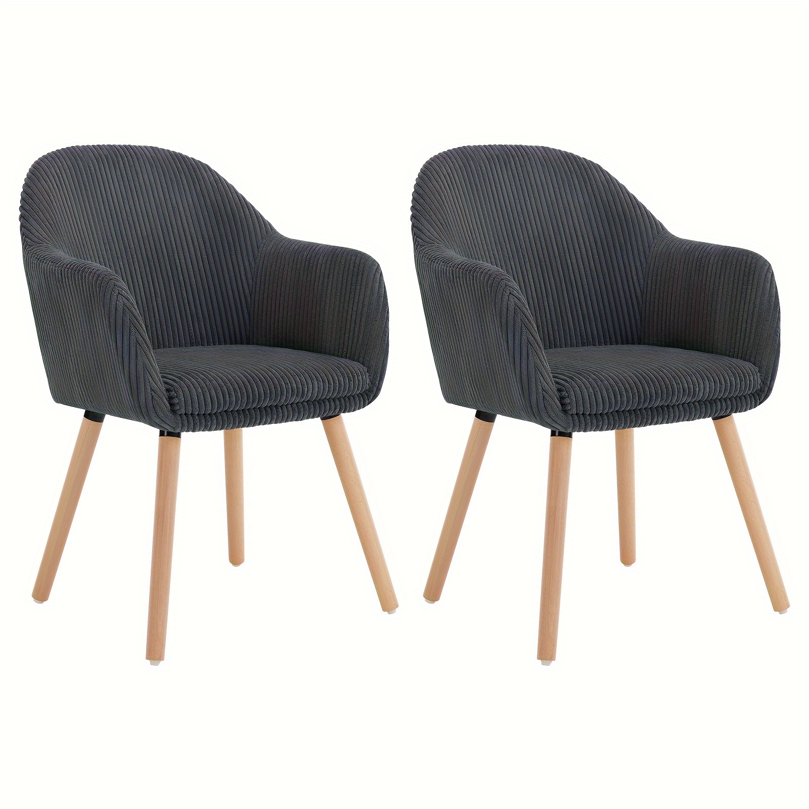 2pcs Dining Room Chairs, Dining Room Dining Chairs, Kitchen Chairs, Armchairs, Upholstered Chairs, Modern Armchairs For Living Room With Armrests, Made Of Cord, Solid Wood Legs