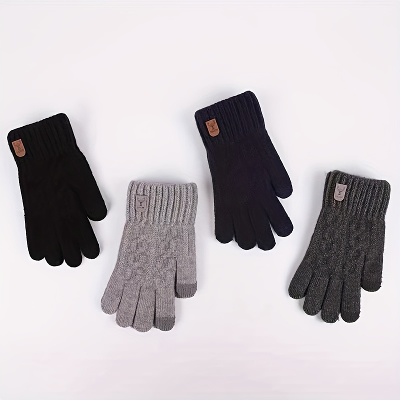 Men's Thermal Winter Gloves with Touchscreen Compatibility
