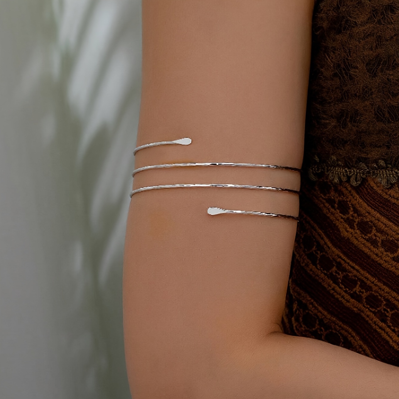 Adjustable Zinc Alloy Open Cuff Bangle for Women