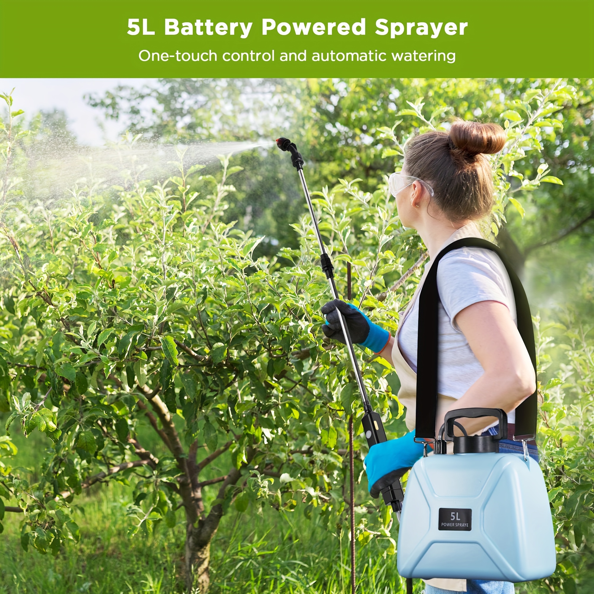 electric sprayer 1 35 gallon sprayers in lawn and garden battery powered sprayer with 3 mist nozzles max to 3h working time rechargeable   sprayer for lawn garden cleaning details 4